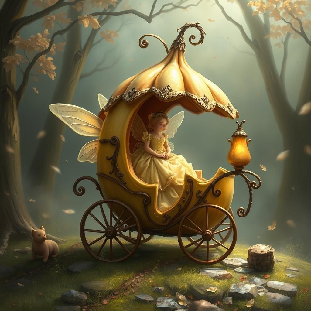 Ethereal Fantasy Gourd Carousel with a Fairy Ballerina