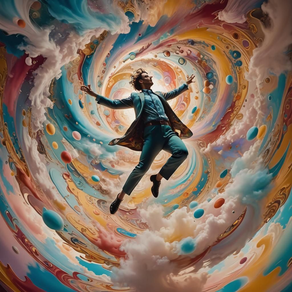 Surrealist Masterpiece: Defying Gravity in a Dreamlike Vorte...