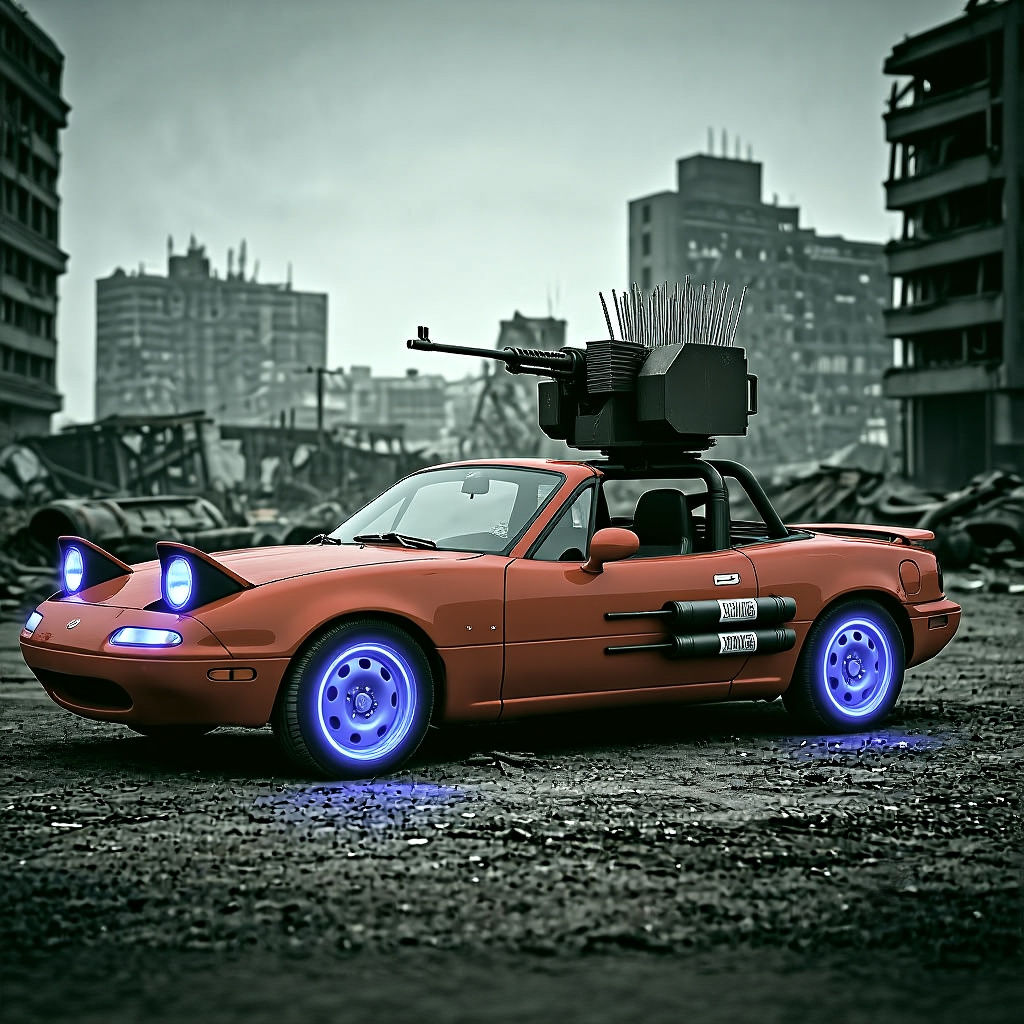 Post-Apocalyptic Mazda Miata with Weaponry