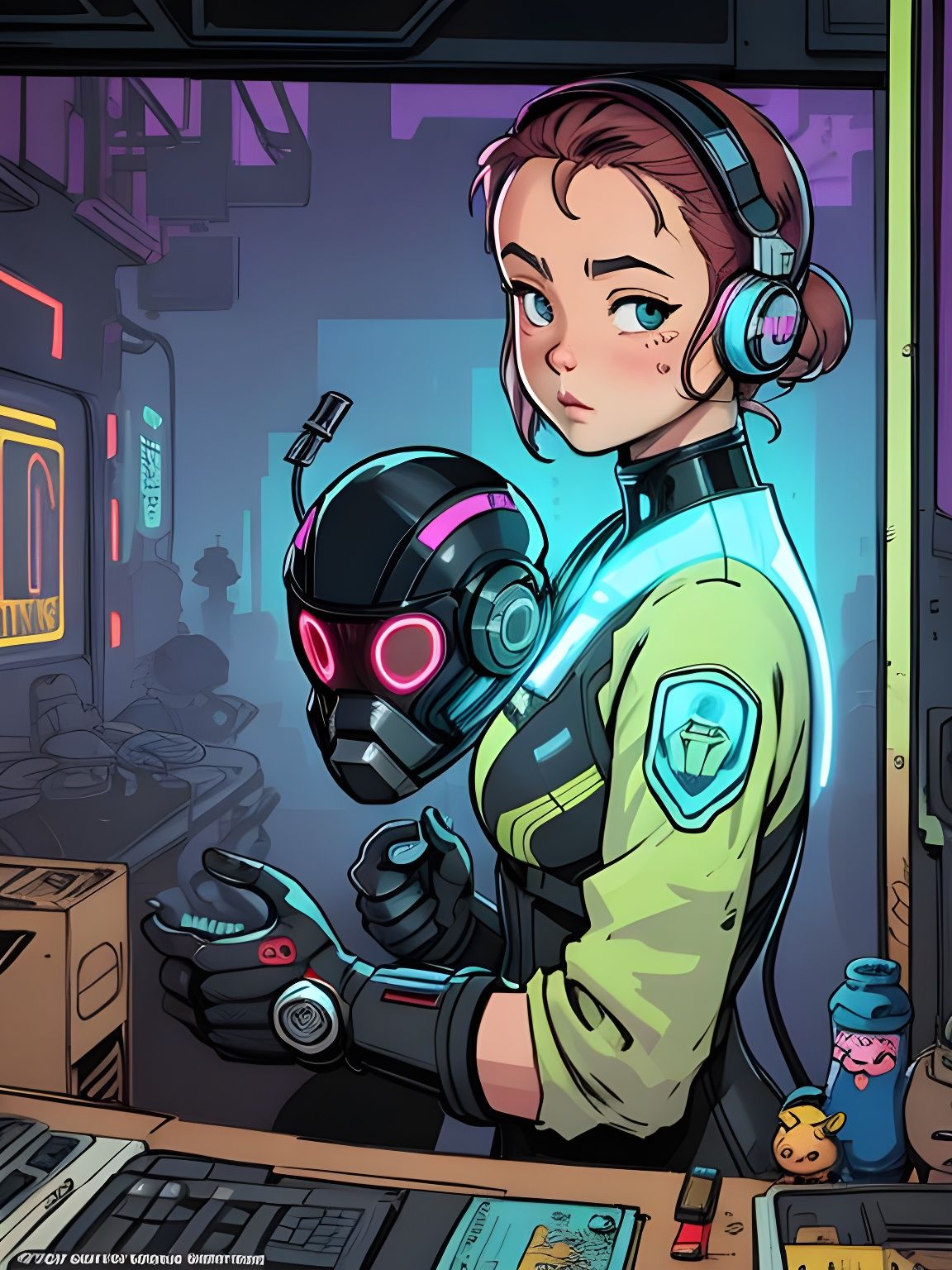 Cyberpunk Female in 16bit Pixel Art Style