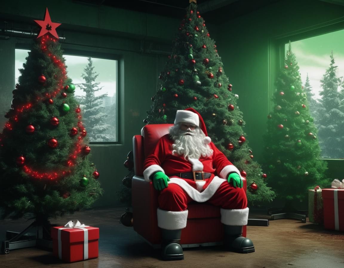 Apocalyptic Robot Santa Claus Destroys Christmas in a Bright...
