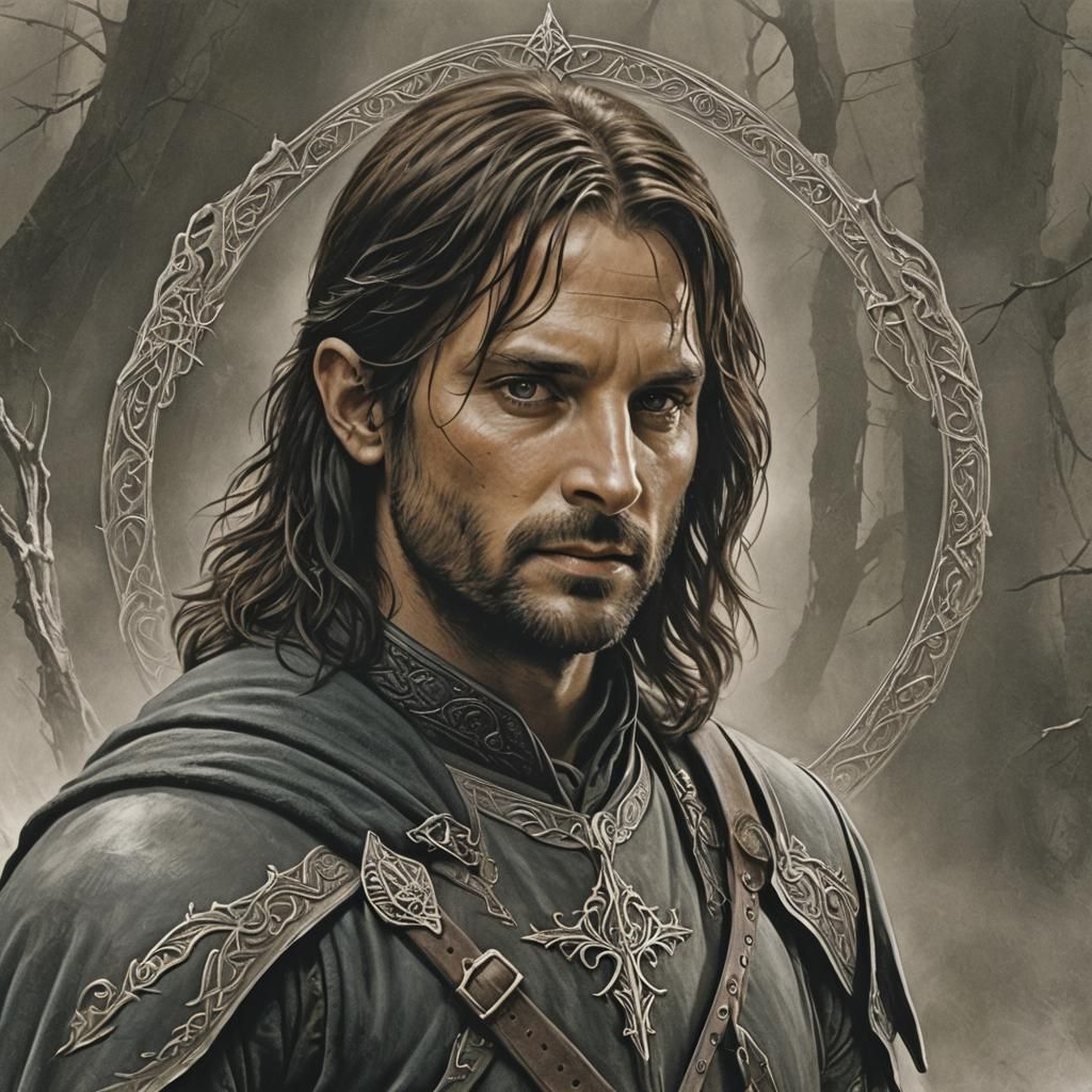 Surreal Cyberpunk King Ascends to Throne of Gondor