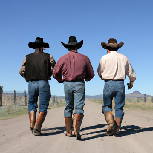 Wild West Riders in a Dusty Landscape