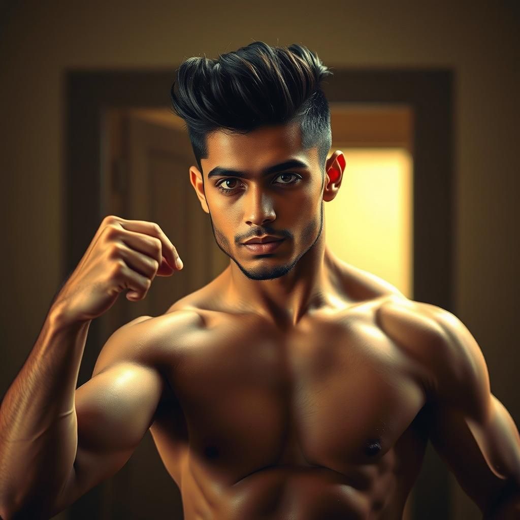 Chiseled Pakistani Gentleman with Pompadour Hair