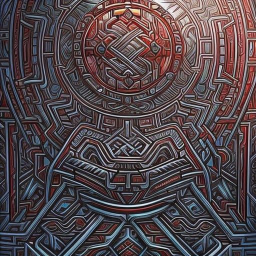 Surreal Aztec Geocentric Knotwork