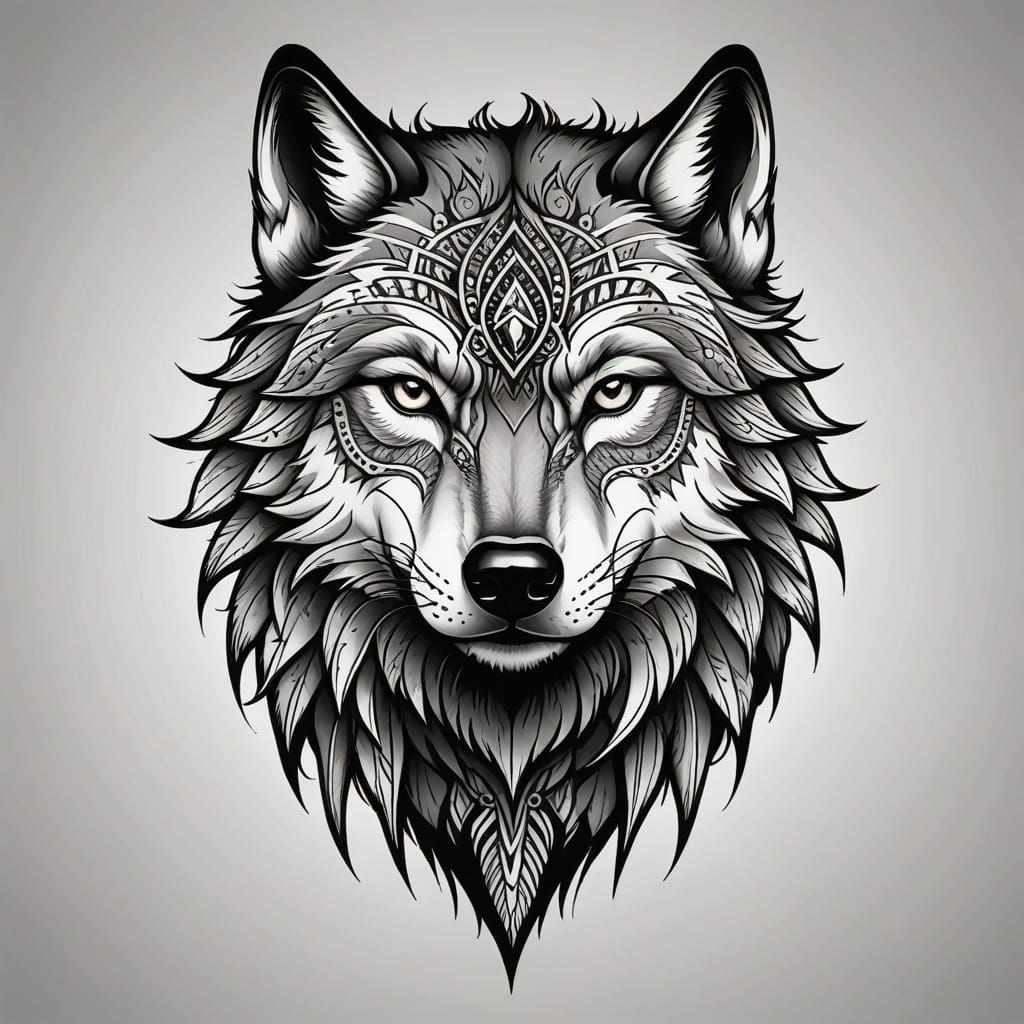 Wolf Head Tattoo Design