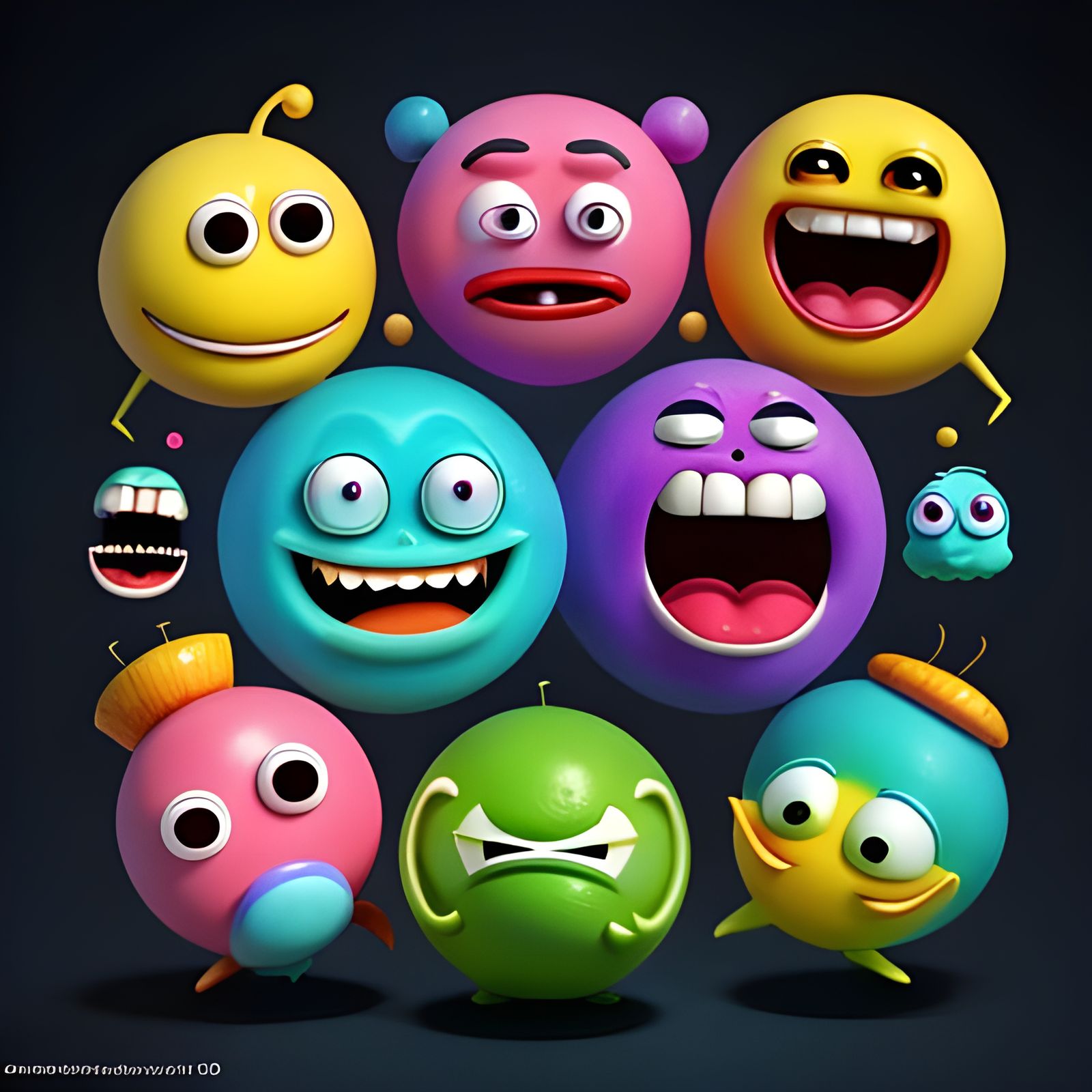 Silly Microbes Dancing Under Magnifying Glass Illustration