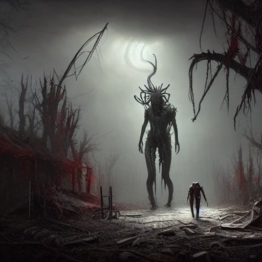 Cosmic Horror Post-Apocalypse in Dark Hyper-Realism