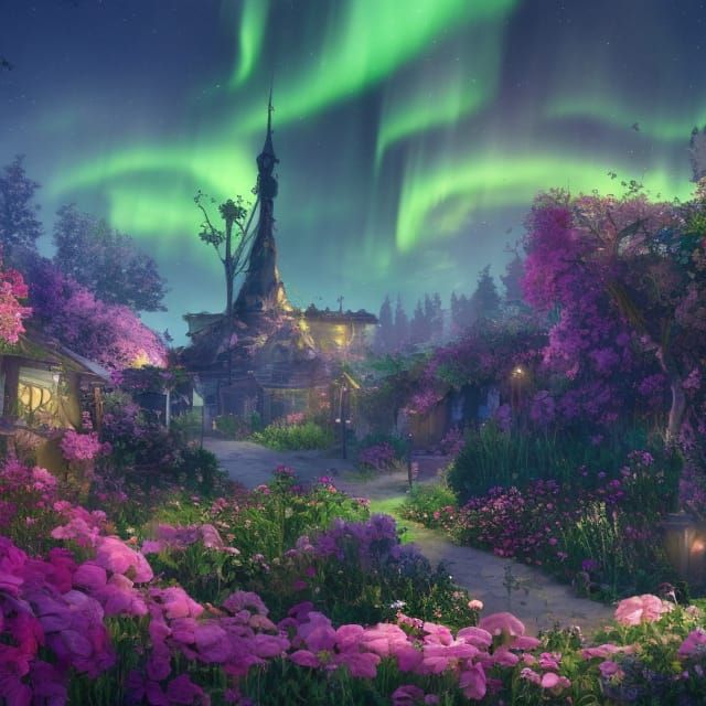 Ethereal Oasis in Vibrant Bloom