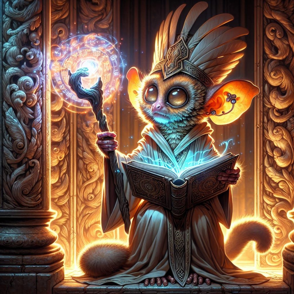 Wisdom Keeper, Tarsier Wizard in Mystic Study