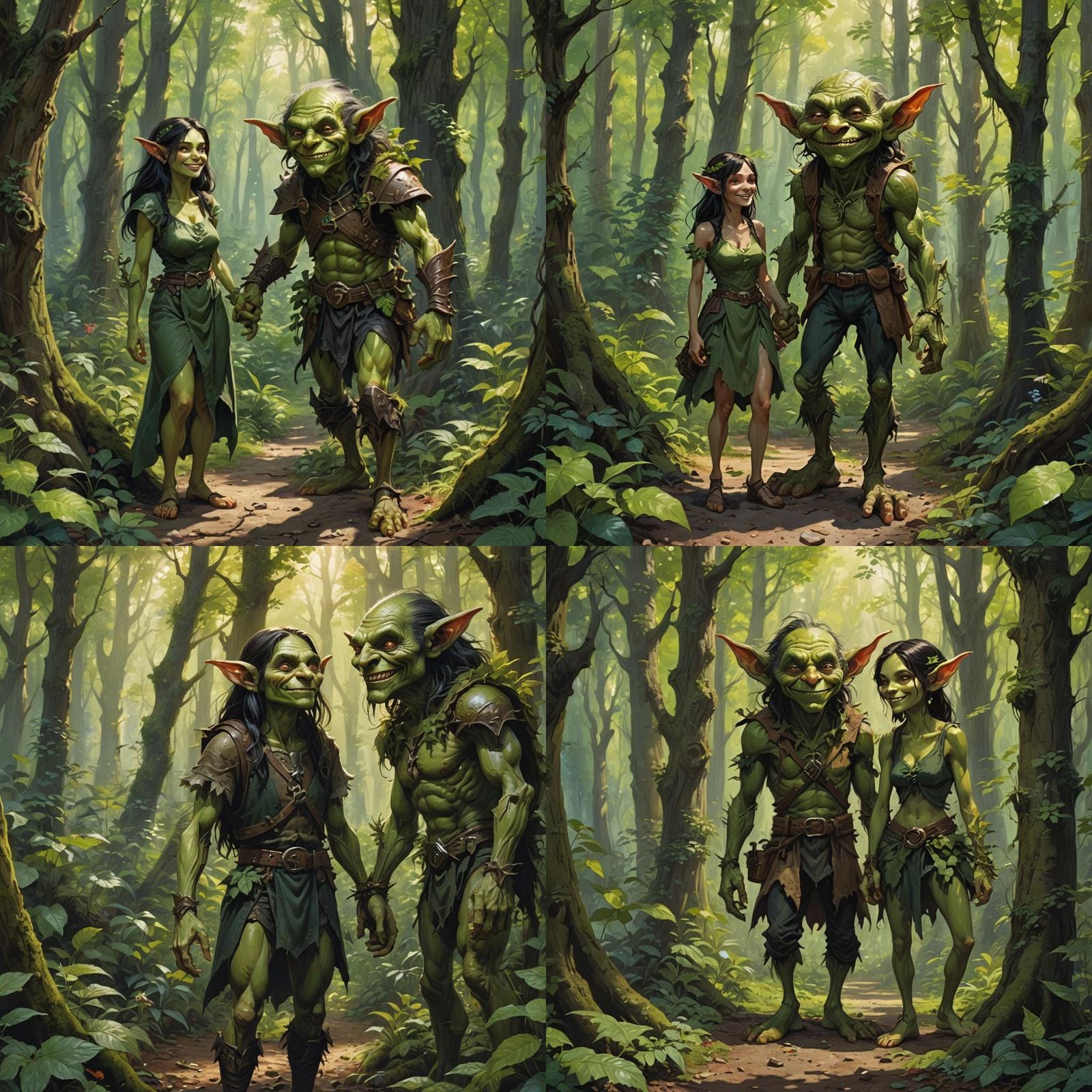 Handsome Goblin Captivates Human Beauty in Enchanted Forest