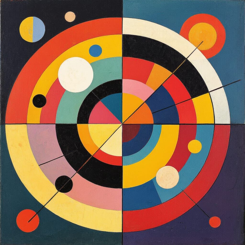 Vibrant Abstract Composition with Geometric Shapes and Rhyth...
