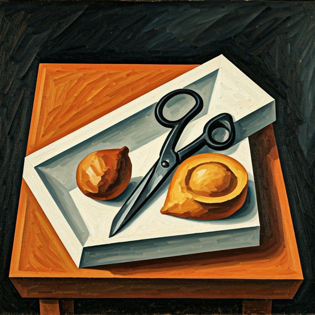 Still Life with Scissors , cubism