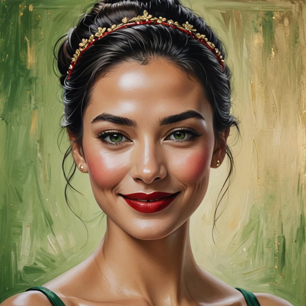 Hyper-Realistic Portrait of a Stunning Woman in Oil Painting...