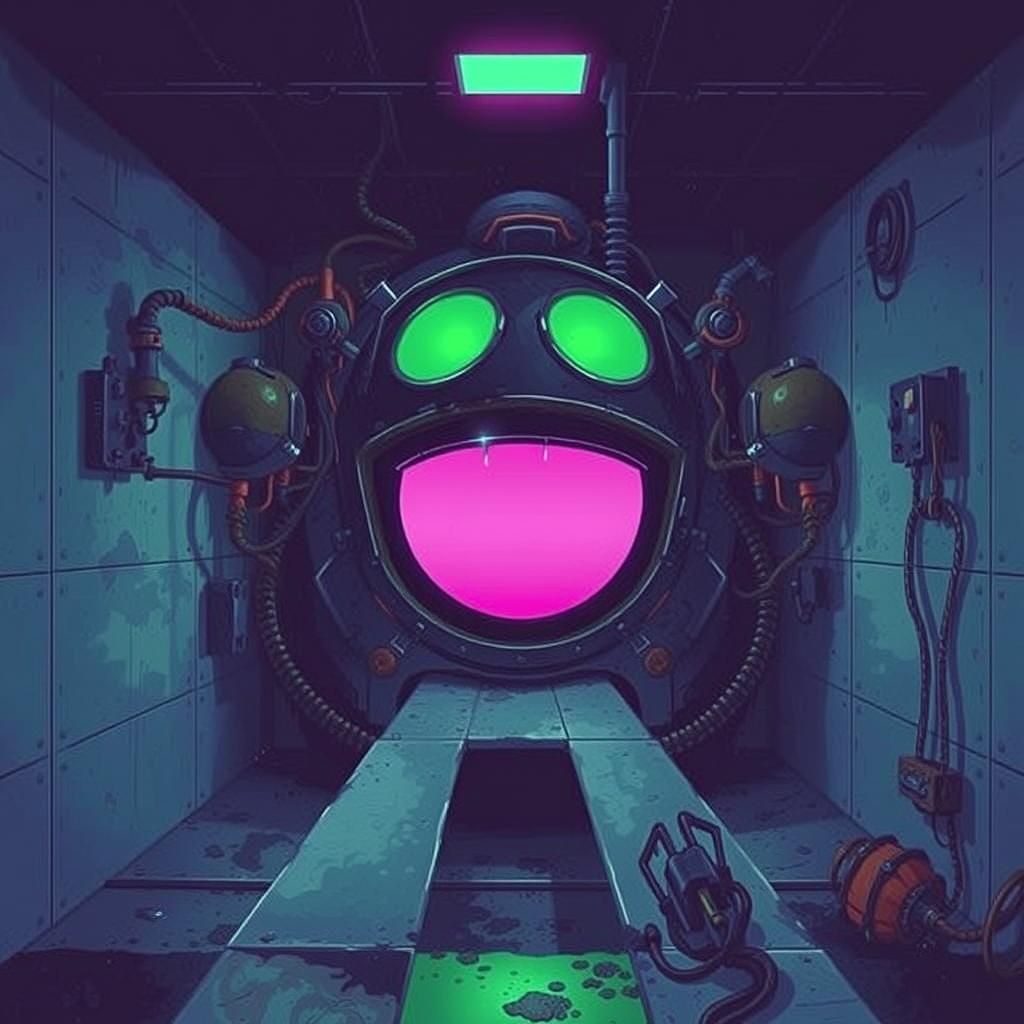 Eerie Retro-Style Research Center in Abandoned Aquatic Labyr...