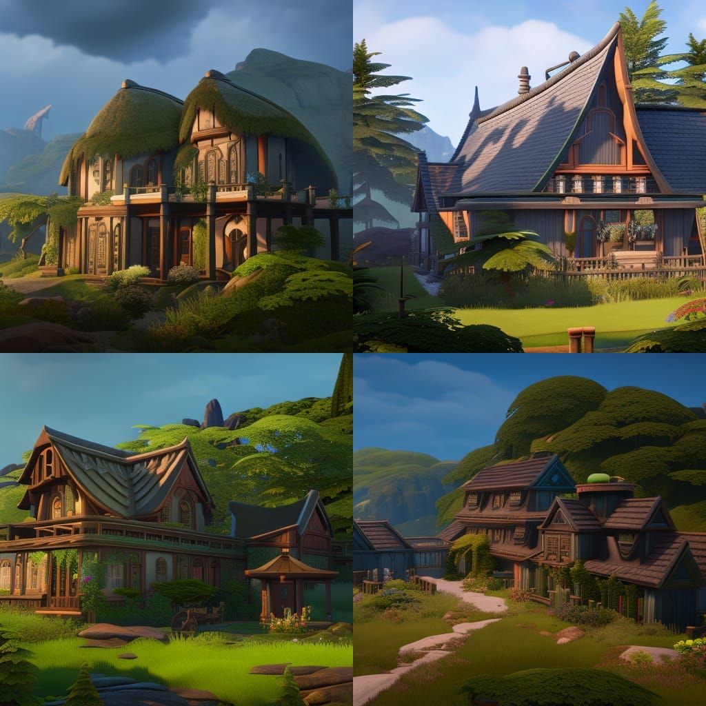 Fantastical Sims 4 Family Home in Deep, Intricate Matte Pain...