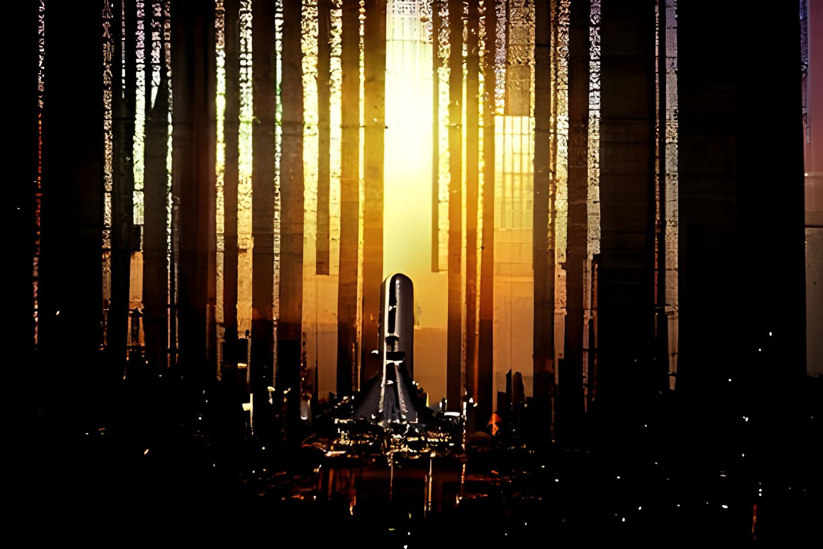 Retro Science Fiction Space Stations in a Brutalist Lunar La...