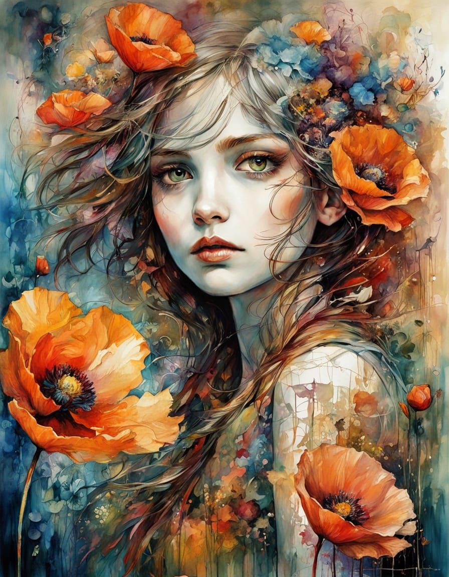 Lush Blooms and Cafe: Impasto Oil Painting