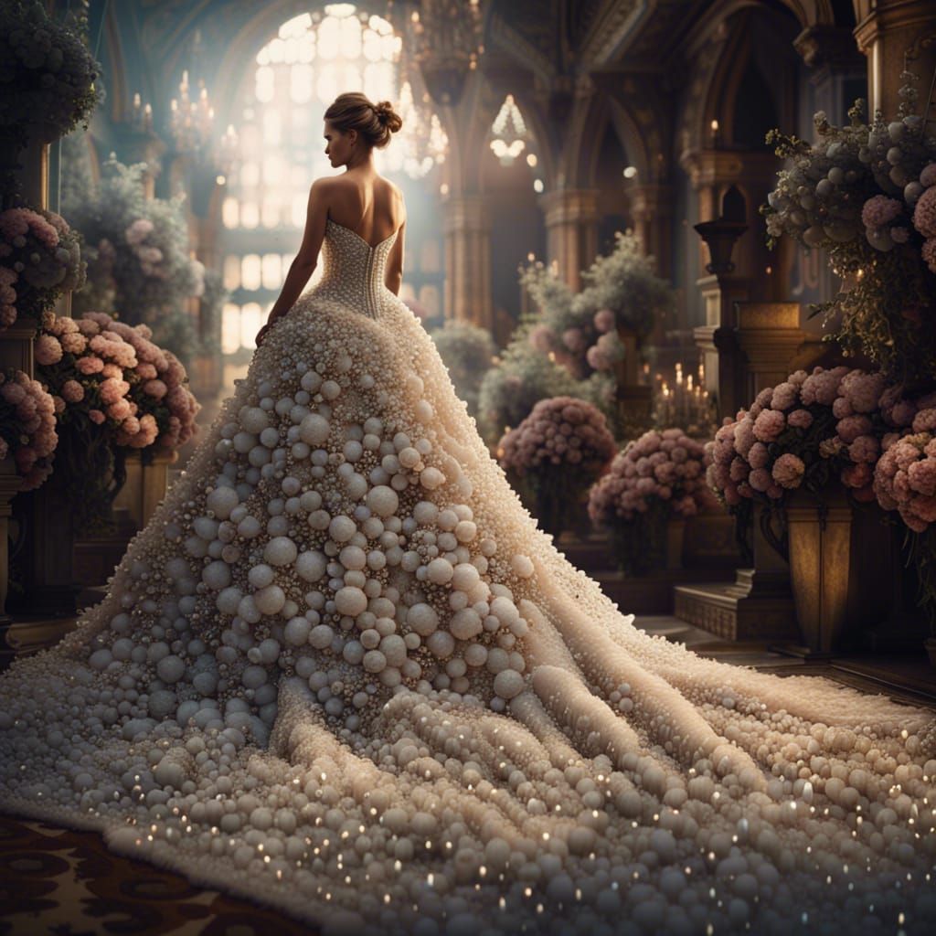 Exaggerated Wedding Gown