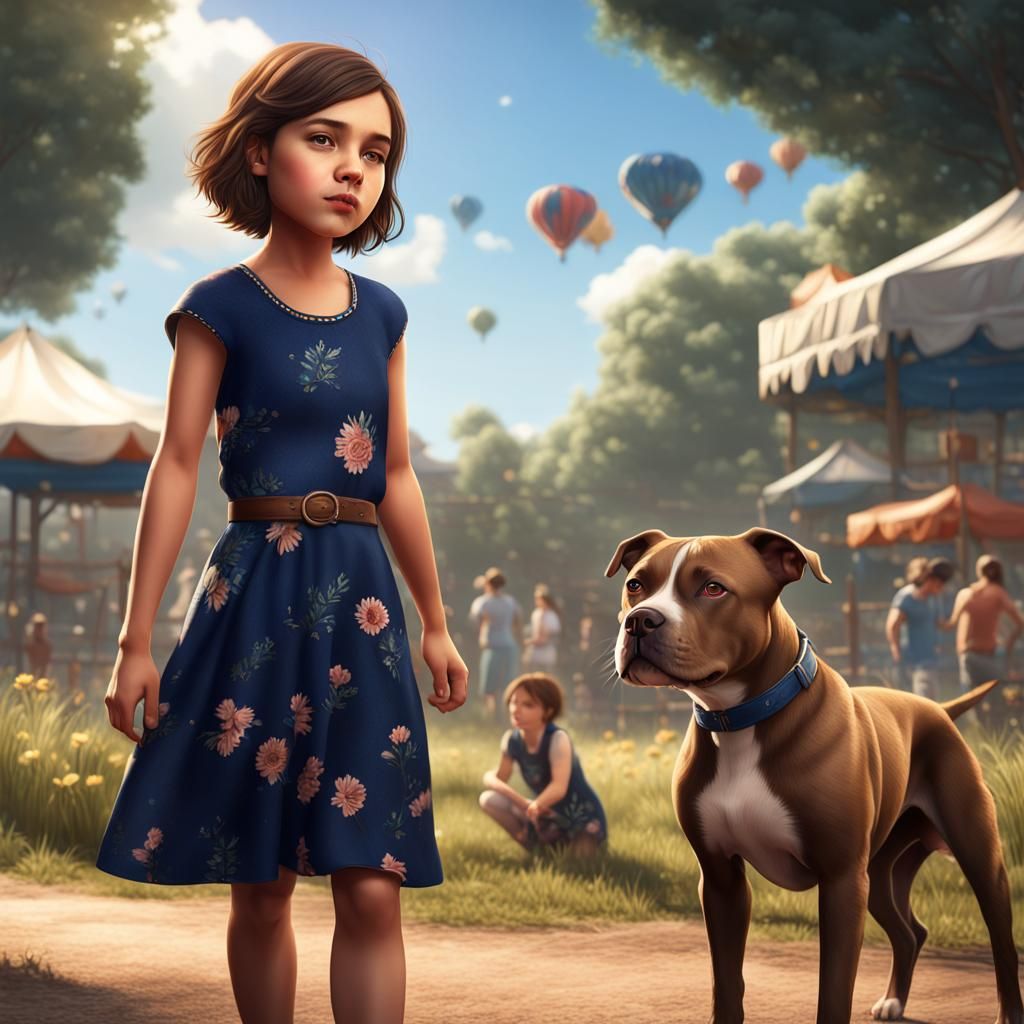 Surreal Latina Goddess Enchants with Majestic Pitbull in Vib...