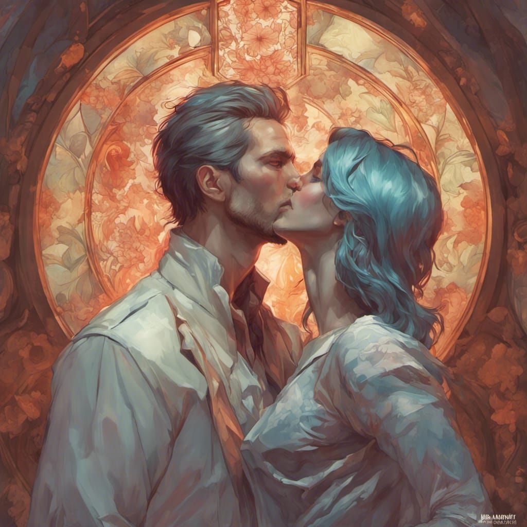 Sensual Woman in Masculine Attire Shares Romantic Moment