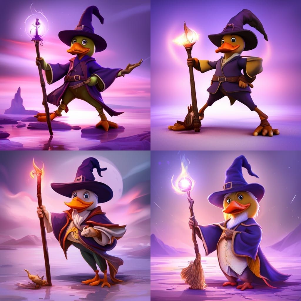 Dark Fantasy Wizard Duck Masterpiece in Complementary Colour...