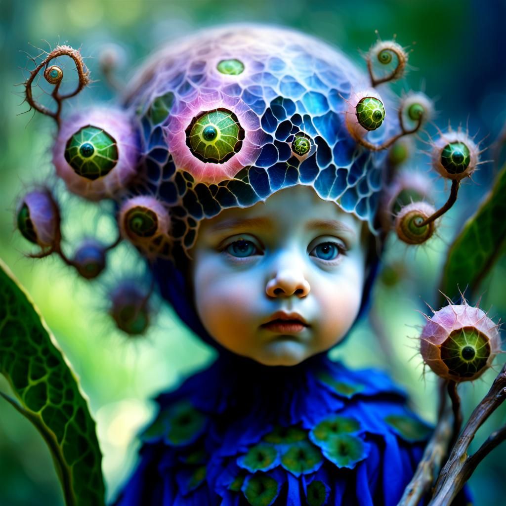 Mesmerizing Child Portrait with Vibrant Colors and Whimsical...