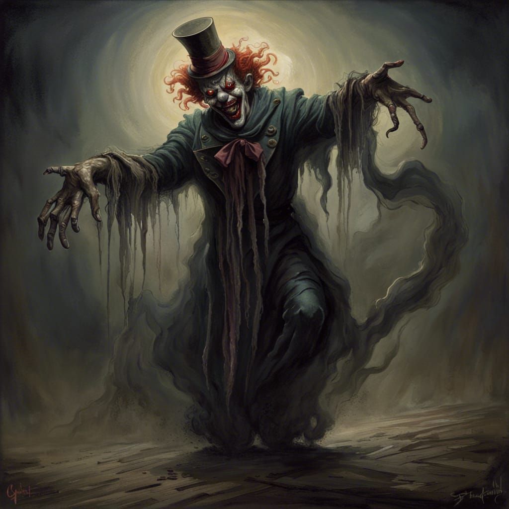 Eldritch Carnival Clown in Dark Fantasy Style