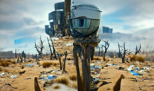 Ominous Futuristic Landscape in Cyberpunk Style