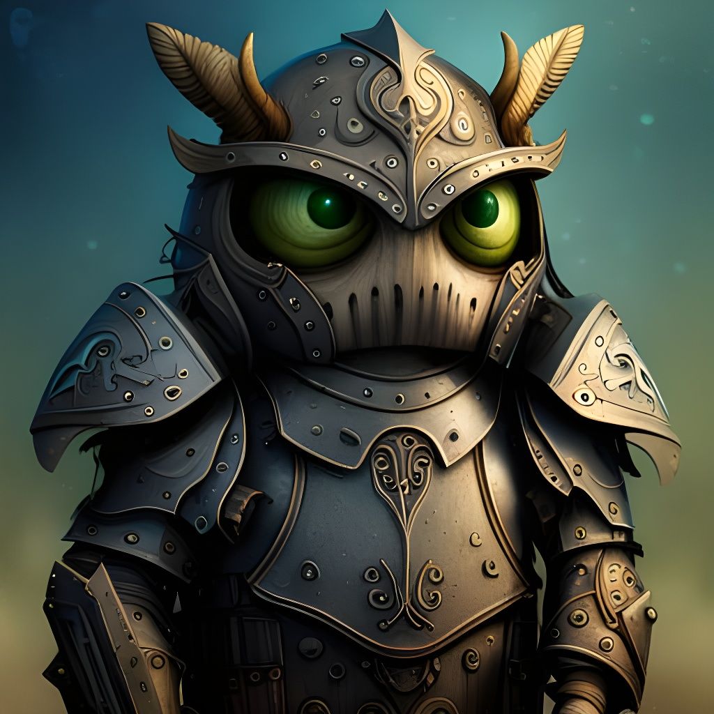 Medieval Fantasy Knight in Weathered Woodland