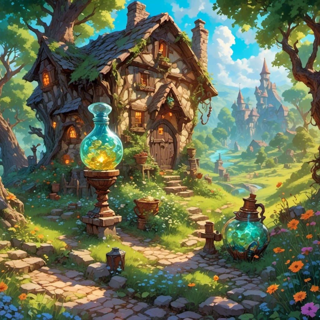 Mystical Apothecary in Whimsical Style