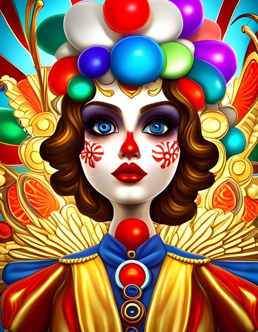 Whimsical Circus Siren in Storybook Fantasy