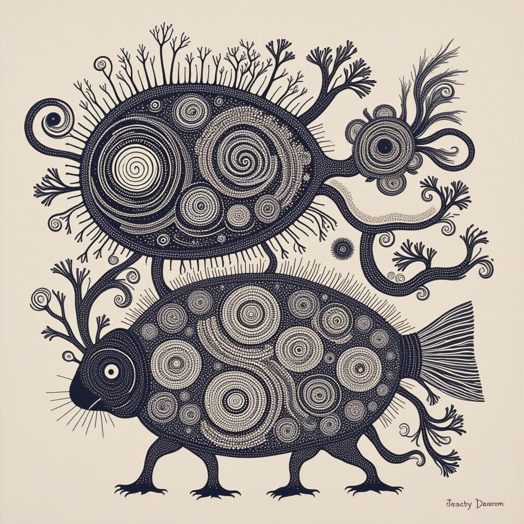 AI Art: Ancient Tribal Figures in a Natural Setting