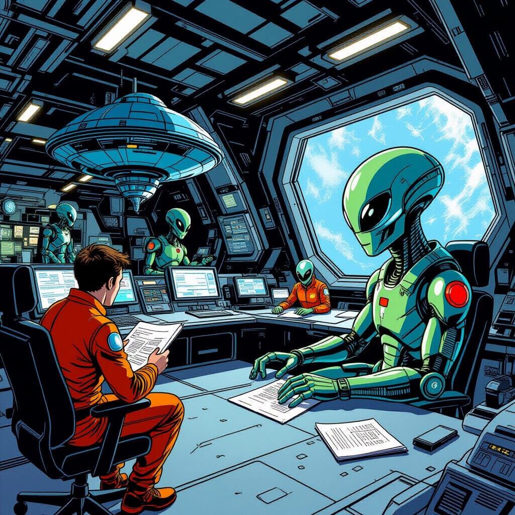 Space Station Control: Humans, Aliens, and Robots