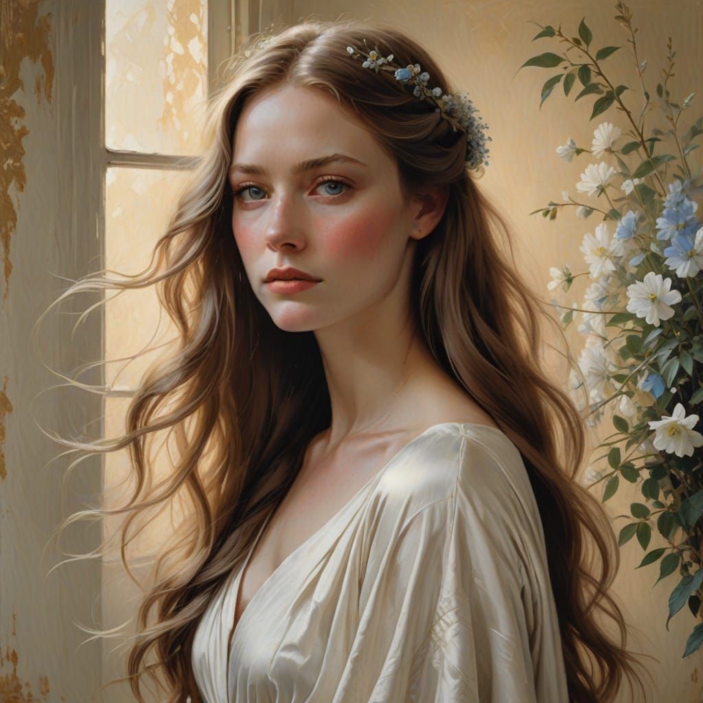 Serene Classical Beauty in Soft Pastels