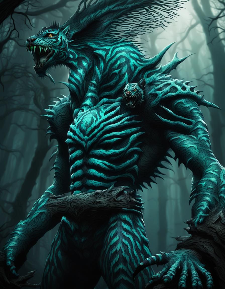 Dark Fantasy Hybrid: Merging Tiger and Spawn in a Haunting F...