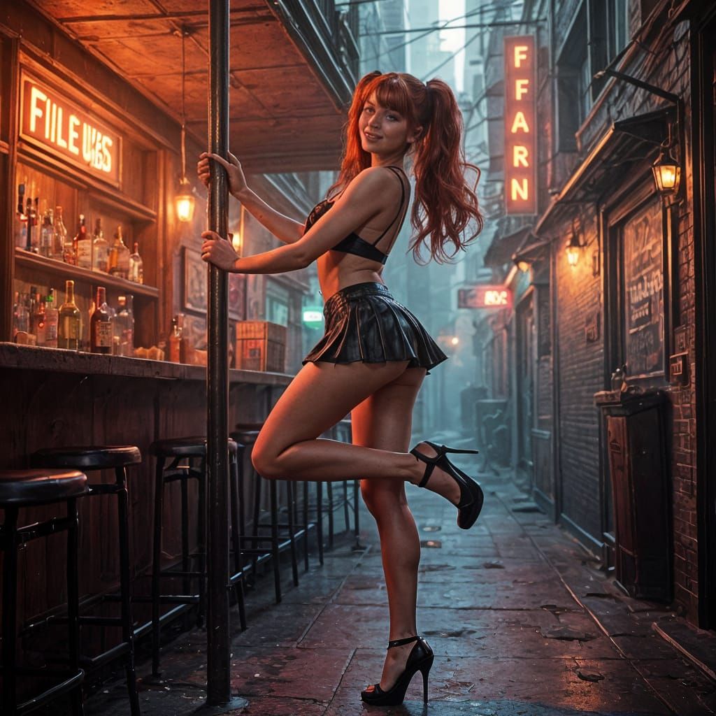 Glamorous Dystopian Dancer in a Futuristic Nightclub