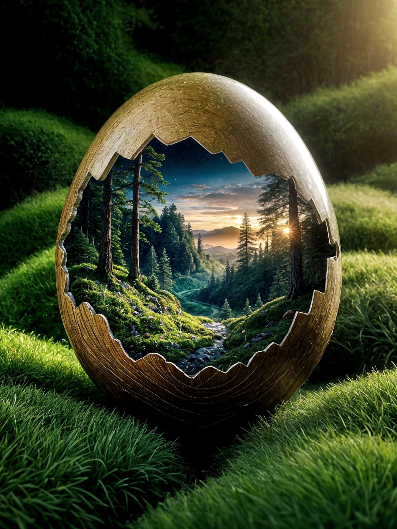 Vibrant Sunrise Hatches Miniature Landscape