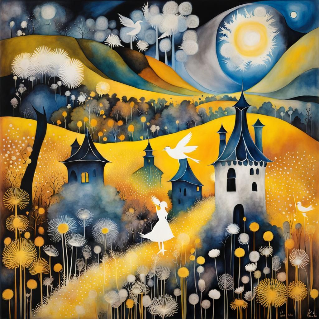 Vibrant Dreamscape of a Winged Fairy Queen in an Ethereal Wo...