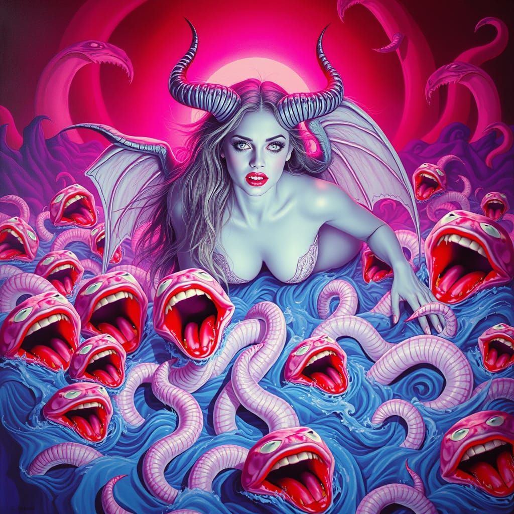 Gothic Siren in Surreal Dreamscape