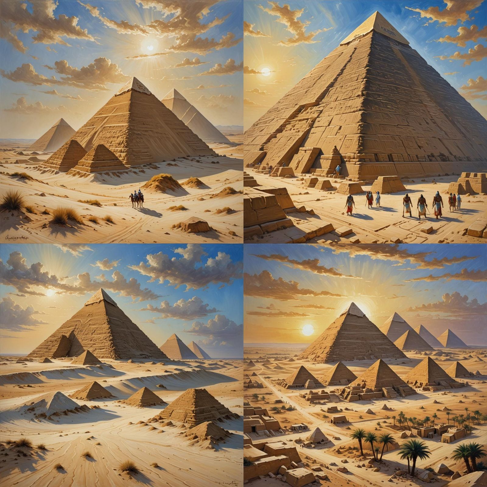 Ancient Egyptian Pyramids in Golden Hues
