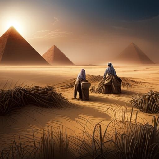 Egyptian Farmer in Oil Painting