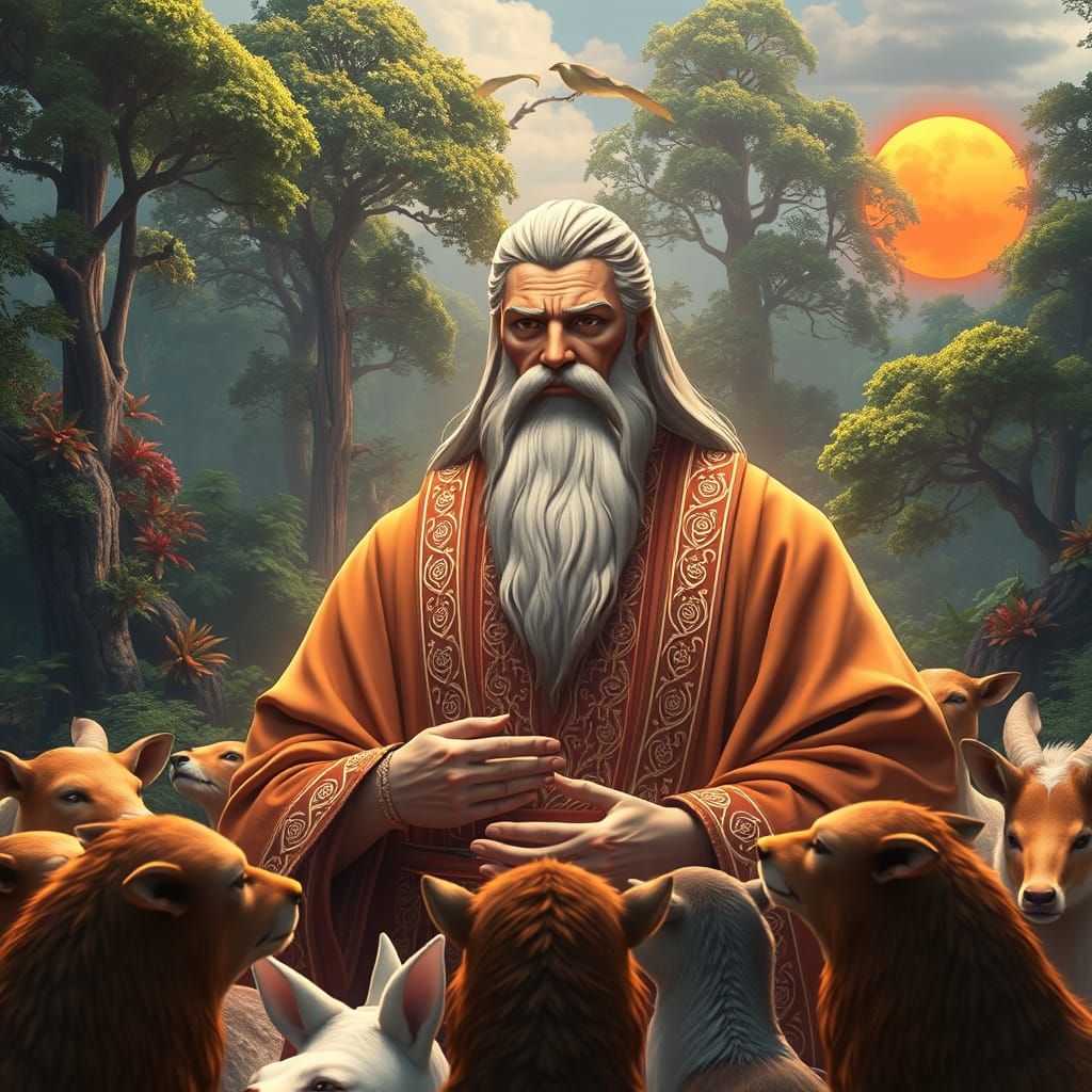 Majestic Father of Worlds in Anime Style