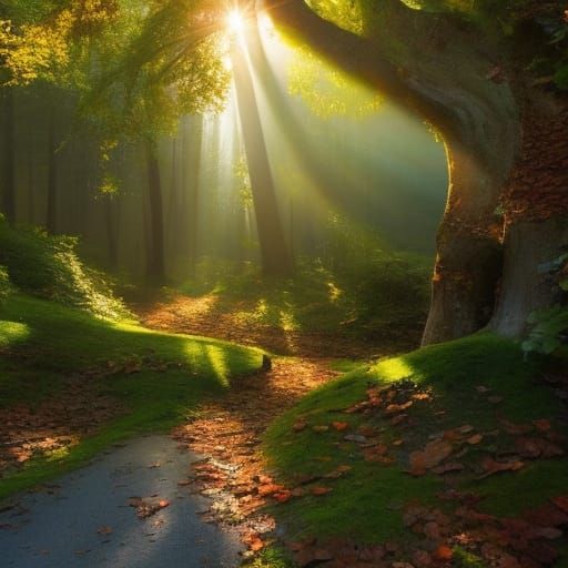 Ethereal Morning in Whimsical Forests