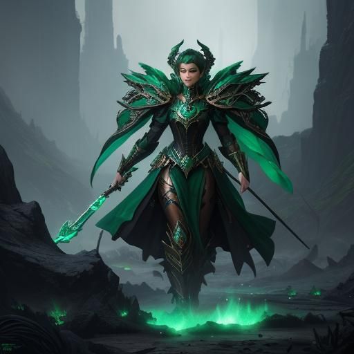 Ethereal Emerald Fantasy Scene