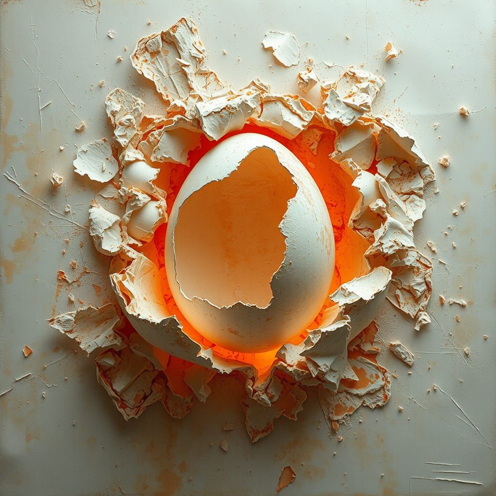 Easter Egg Explosion in Abstract Digital Art