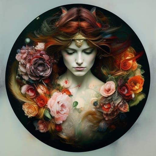 Celtic Woman in Vibrant Hyperrealistic Art