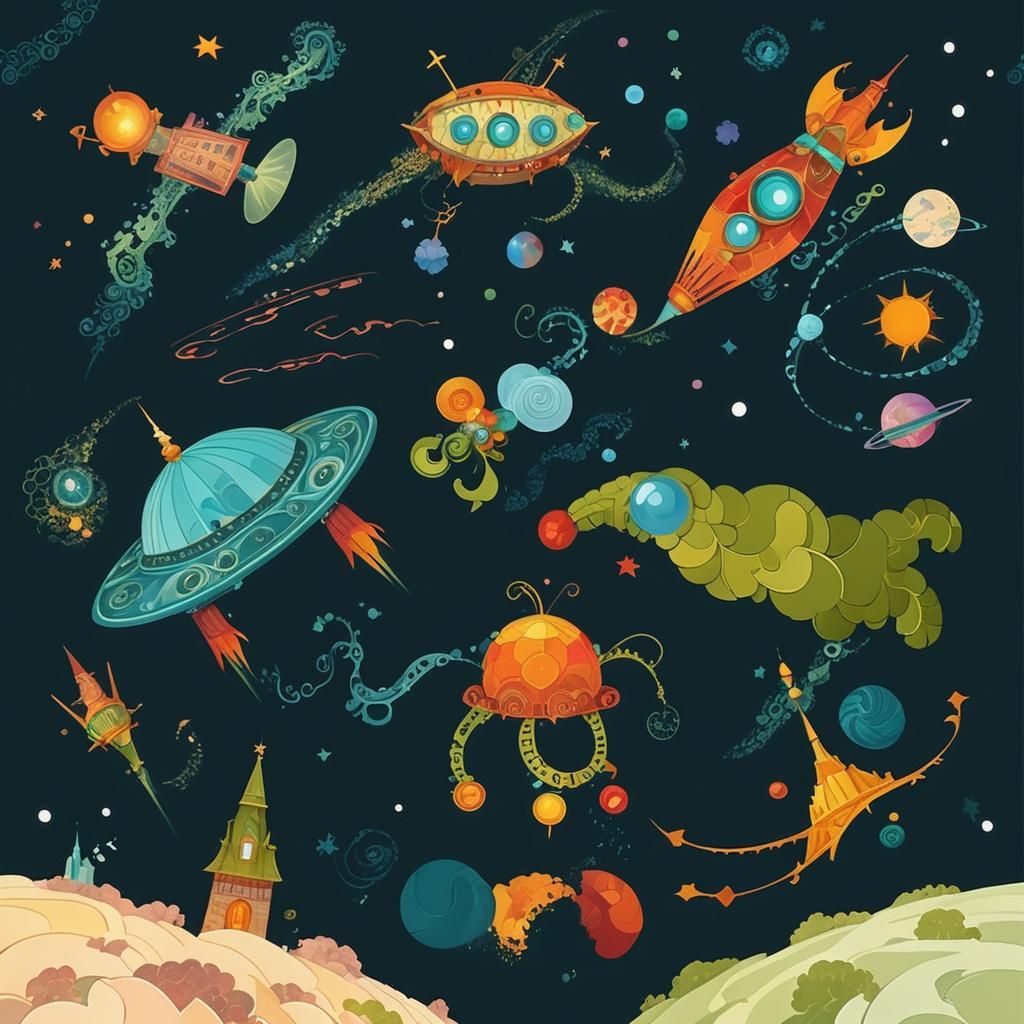 Dreamlike Cities of Vibrant Wonder in Whimsical Art