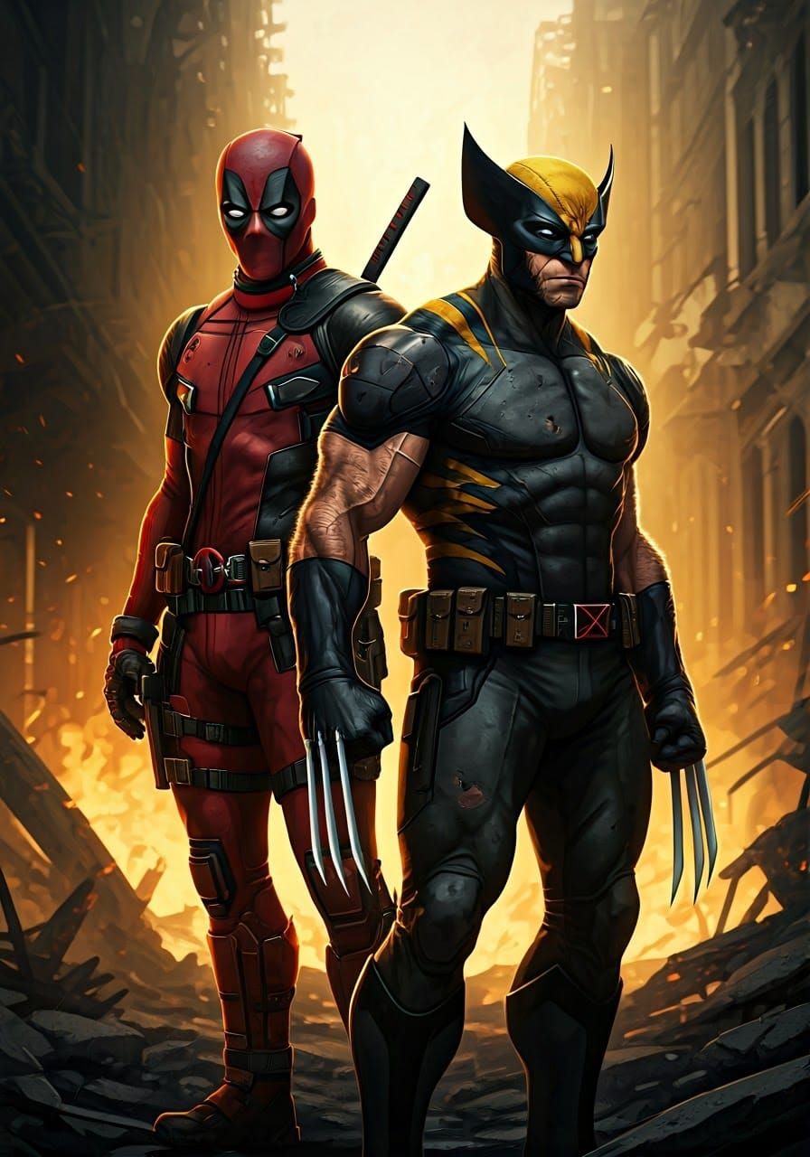 Deadpool and Wolverine: Vigilant Guardians of a Ravaged City