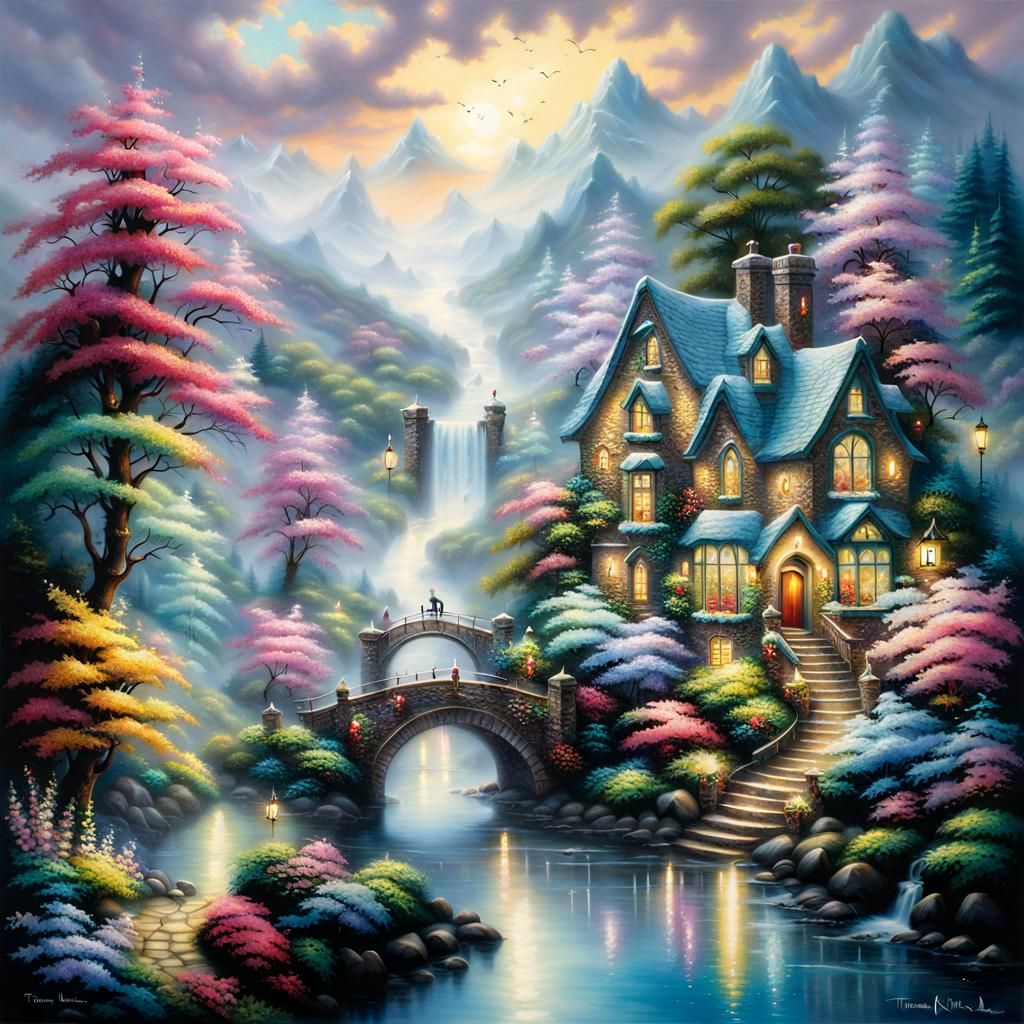 Ethereal Fantasy World in Resin Artwork